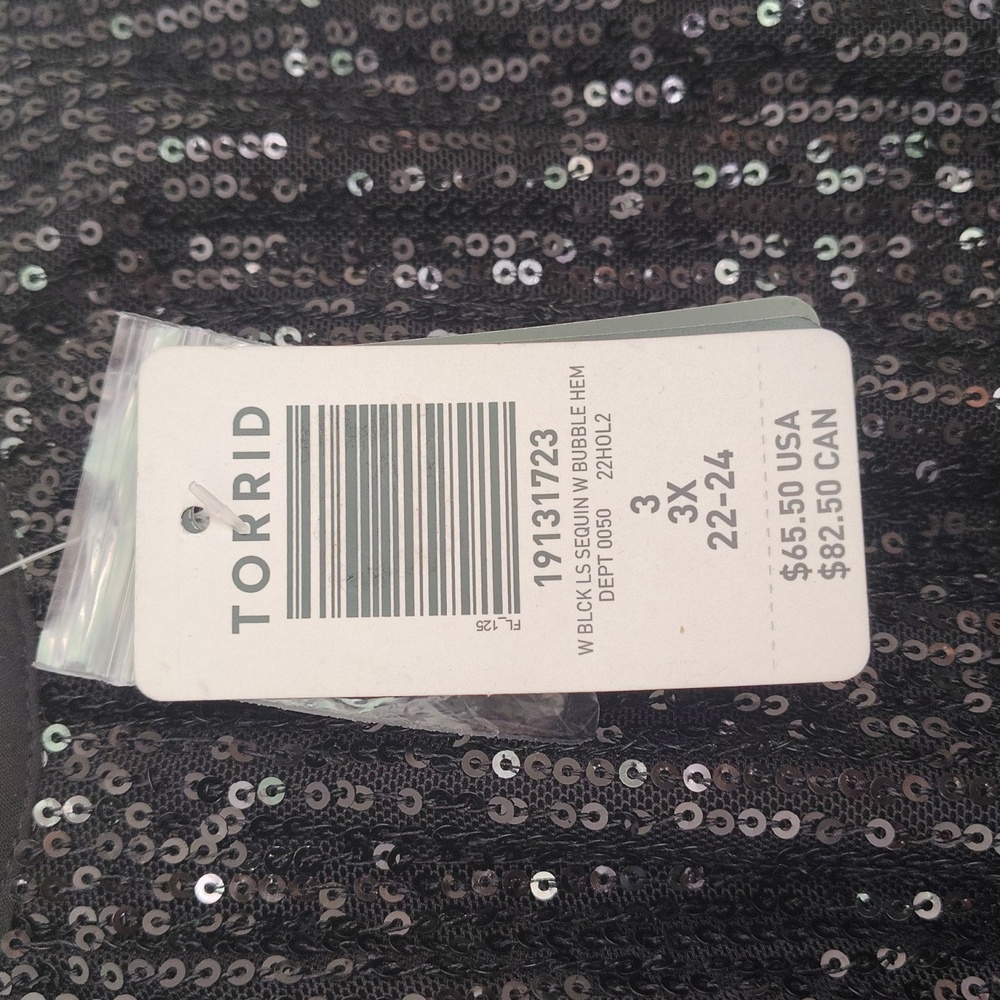 NWT Torrid Sequin Bubble Hem Blouse 3X - Picture 7 of 16